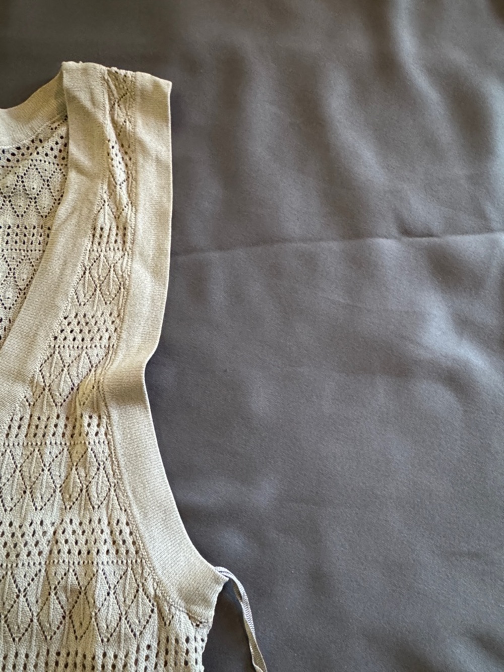 Zara Openwork Knit Tank Top in Beige - Picture 4 of 5